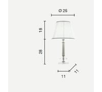 LUME PICCOLO DIDO 1 LUCE OTTANIO E CROMO ATTACCO E14 D.25CM
