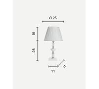 LUME PICCOLO GALA 1 LUCI ATTACCO E14 ORO E TRASPARENTE H.28+19CM