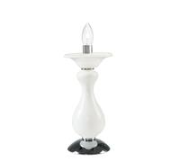 LUME SOFFIO BIANCO E CROMO 1 LUCE ATTACCO E14 15X36CM IN VETRO SOFFIATO