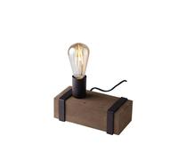 LUME TEXAS LEGNO ANTICHIZZATO E METALLO MARRONE 1 LUCE ATTACCO E27 22X10X14CM