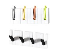 Lumeclat Set Di 2 Appendiabiti A Muro Ripiegabili Design Pianoforte, Appendiabiti Da Parete Colorato, Ce Ne Sono 4 Ganci Richiudibili, Ganci Rimovibili, Ideale Per Camera, Corridoio E Cucina (Colori E