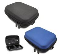 Lumeclat Set di 2 custodie per MP3, 12x9cm, borsa protettiva portatile, guscio rigido, ideale per cuffie, schede SD, cuffie In-Ear, monete, chiavi, carte, compatto e sicuro, per viaggi (Blu, Nero)