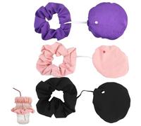 Lumeclat Set di 3 Fascia Copric bicchiere, Cappuccio Bevanda Scrunchie, Copertura Antispike, Riutilizzabile, Ideale per Feste, Disco e Club, Protezione Sicura per Bevande (Corallo, Nero e Viola)