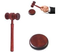 Lumeclat Set Martello da Giudice e Blocco di Risonanza in legno, Martello d'Asta con Blocco Sonoro, Fatto a mano, Finitura Vintage, Ideale per giudici, avvocati, aste e incontri professionali