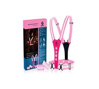 LUMEFIT Gilet ad Alta visibilità Gilet da Corsa Riflettenti con bracciali ad Alta visibilità per la Sicurezza di Uomini, Donne, equipaggiamento Regolabile, 8 LED per Giorno e Notte - (Rosa)