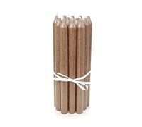 LUMELY Candele danesi a bastoncino marrone sabbia, confezione da 12, altezza 29 cm, Ø 2,2 cm, durata di combustione circa 14 ore, candele cilindriche per candelieri