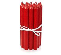 LUMELY Candele danesi a bastoncino rosse, confezione da 12, altezza 18 cm, Ø 2,2 cm, durata di combustione circa 8 ore, candele cilindriche per candelieri