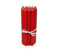 LUMELY Candele danesi a bastoncino rosse, confezione da 12, altezza 29 cm, Ø 2,2 cm, durata di combustione circa 14 ore, candele cilindriche per candelieri