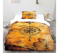 LumeNest Bussola Mappa Set Di Biancheria Da Letto 2 Pezzi Con Stampa 3D Gothic Themes Incluso Copripiumino Con 1 Federe Con Federe in Microfibra Ultra Morbida Single(135x200cm)