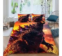LumeNest Cielo di Godzilla Set Copripiumino 3 Pezzi Con Stampa 3D Animal Themes Wildlife Incluso Copripiumino Con 2 Federe Con Federe in Microfibra Ultra Morbida King(220x240cm)