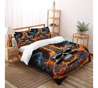 LumeNest Copripiumino teschio Guitar Stampa Grafica 3D Music Themes Set Di Biancheria Da Letto in Microfibra Per Bambini Super King(260x220cm)