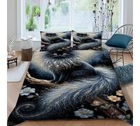 LumeNest Gatto magico Floreale Set Di Biancheria Da Letto Per 3 Pezzi Con Stampa 3D Animal Theme Wildlife Copripiumino Con 2 Federe Con Federe in Microfibra Ultra Morbida King(220x240cm)