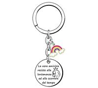 Lumengqi Portachiavi Amicizia, Regalo Migliore Amica, Portachiavi Amicizia, Ideale per Amiche, Sorelle, Teenager, Argento, Acciaio Inossidabile