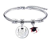 Lumengqi Regali di Laurea Bracciale Laurea Regalo Donna Regali per la Moglie Fidanzata Sorella compagno di classe Amic Braccialetti Amicizia Ciondolo Grazie per esserci sempre Regalo di Natale (14)