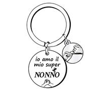 Lumengqi Regalo Natale Nonno Regalo Nonno Portachiavi Nonno Regalo Uomo Portachiavi Regalo per la festa della Papà Regalo di Compleanno io amo il mio super NONNO Regali Compleanno Uomo per Nonno