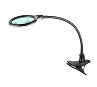 Lumeno 6805SW Lampada d'ingrandimento Lampada a pinza LED con 30 LED SMD, 6 watt, 550 Ideale per saloni di bellezza, studi medici, hobbisti, ausilio alla lettura, 5 diottrie nero