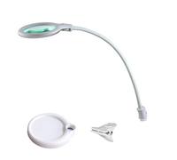 Lumeno 6805WS Lampada d'ingrandimento Lampada a pinza LED con 30 LED SMD, 6 watt, 550 lumen Ideale per saloni di bellezza, studi medici, hobbisti, ausilio alla lettura, 5 diottrie bianco
