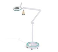 Lumeno LED lampada d'ingrandimento 7218GN, lente in vero vetro da 127 mm, lampada da lavoro, cosmetica, adatta per cosmetici, hobbisti, ausilio alla lettura, 8 diottrie verde con treppiede rotante