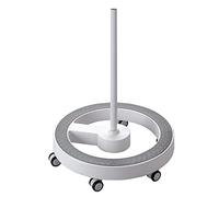 Lumeno Supporto con rulli 6159GR, 6159GN con anello di base grigio o verde, stativo per lente d' ingrandimento o lampade da lavoro, versione design abbinato a Lumeno Serie 721X, 821X, 851X gris