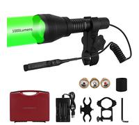LUMENSHOOTER A10 Ultimate - Torcia da caccia verde da 1000 lumen, con scudo in gomma, luce a infrarossi a infrarossi da 850 nm, luce a lungo raggio con zoom per predator, coyote, vermint, maiale