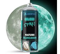 lumentics Spray luminoso Naturale-VerdeBlu 400ml - Vernice spray con effetto afterglow - Colore spray fosforescente - Si illumina al buio