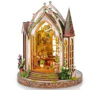 LumenVela Book Nook, Miniature da Costruire DIY Miniature House con Mobili, Luce LED, Fiore per Decorazione Della Libreria, Regali, Interazione tra Genitore e Bambino (Sunshine Lodge)