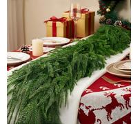 LumenVela Ghirlanda Natalizia, 270cm Ghirlanda di Natale Artificiale con 38 Pezzi Ornamenti e Luci 30 LED Addobbi Natalizi per la Casa per Porta, Camini, Scale, Centrotavola Natalizio (2.7 m)