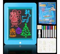 LumenVela Lavagna Led per Disegnare Bambini, Lavagna Luminosa per Disegnare con 8 Penne Colorate e 8 Modalità di Illuminazione, Lavagnetta Cancellabile Bambini per 3-8 Anni Ragazzi Ragazze