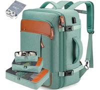 Lumesner Zaino da viaggio, extra large, 40 l, approvato dal volo, per uomini e donne, zaino grande espandibile per valigie, Verde, XL, Classico