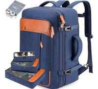 Lumesner Zaino da viaggio, extra large, 40 l, approvato dal volo, per uomini e donne, zaino grande espandibile per valigie, Blu, XL, Classico