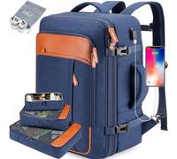 Lumesner Zaino da viaggio, extra large, 40 l, approvato dal volo, per uomini e donne, zaino grande espandibile per valigie, Blu, XL, Classico