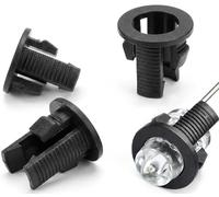 Lumetheus 100 clip da incasso a LED, 3 mm, in plastica, colore nero, diodo luminoso, 3 mm, montaggio su telaio in plastica, anello di montaggio