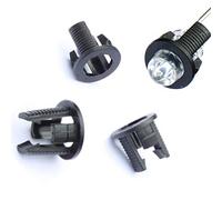 Lumetheus 100 clip da incasso a LED, 5 mm, in plastica, colore nero, diodo luminoso, 3 mm, supporto di montaggio, telaio in plastica, anello di montaggio