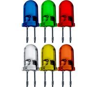 Lumetheus Diodi LED 5mm Assortimento Kit Colori Blu Verde Arancione Giallo Rosso Bianco extra super luminoso 150 pezzi 2-3 V 2 Pin Diodo ad emissione luminosa LEDs lente diffusa