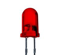 Lumetheus Diodi LED 5mm Colori Rosso extra super luminoso 3000 mcd 25 pezzi 2-3 V 2 Pin Diodo ad emissione luminosa LEDs lente diffusa