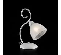 Lumetto 1 Luce Ferro Batturo Bianco Shabby e Vetro Bianco Serie Aurelio