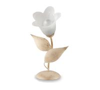 Lumetto 1 Luce Olga Ferro Battuto E Vetro Avorio E Oro