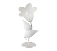 Lumetto 1 Luce Olga Ferro Battuto E Vetro Bianco E Argento