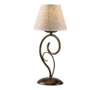Lumetto 1 Luce Vienna Ferro Marrone E Oro Con Paralume In Pvc [EEK: A++]