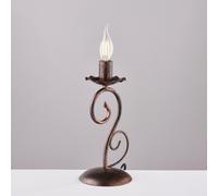 Lumetto Alma in ferro laccato nero con decorazione rame 1 luce , altezza 28 Cm , larghezza 13 Cm Nero