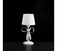 Lumetto Bianco Shabby Con Paralumi Bianco 1 Luce Lucy