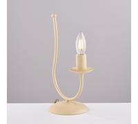 Lumetto Botte in ferro laccato avorio con decorazione decapè 1 luce , altezza 35 Cm, larghezza 18 Cm Avorio