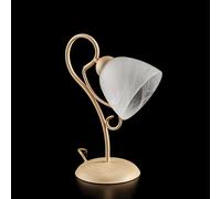 Lumetto Classico 1 Luce Ferro Avorio Decapé e Vetro Bianco Serie Antico [EEK: A++]