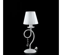 Lumetto Classico 1 Luce Ferro Bianco e Cristalli con Paralume Serie Elegant [EEK: A++]