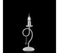 Lumetto Classico 1 Luce Ferro Bianco Shabby e Cristalli Serie Elegant [EEK: A++]