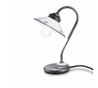Lumetto Classico Asti Metallo E Ceramica Nero Sfumato Argento 1 Luce E27