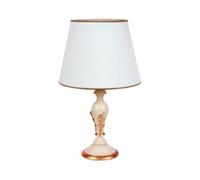 Lumetto classico in legno avorio e foglia oro a 1 luce esse 815/bp