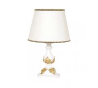 Lumetto classico in legno bianco e foglia oro a 1 luce esse 710/bp