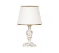 Lumetto classico in legno bianco oro a 1 luce esse 470/bp