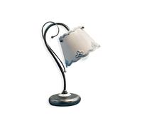 Lumetto Classico Ravenna Metallo Nero Ceramica Bianco Sfumato Argento 1 Luce E14